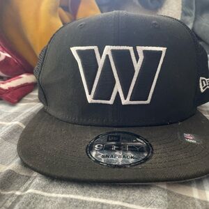 Black Snapback Cap with White Logo
